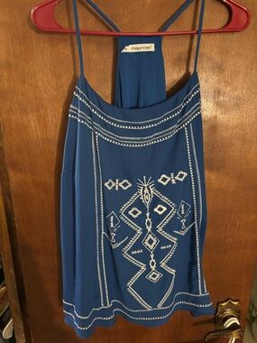 Maurices Royal Blue Embroidered Strappy Camisole